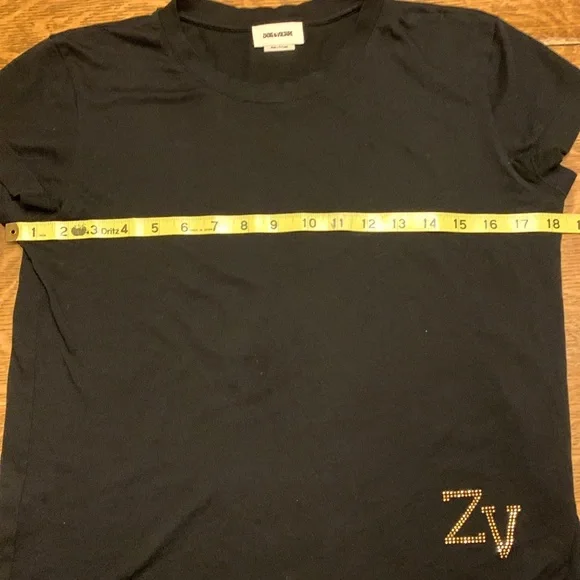 Zadig & Voltaire Black T-Shirt Short Sleeve Small - Picture 6 of 7